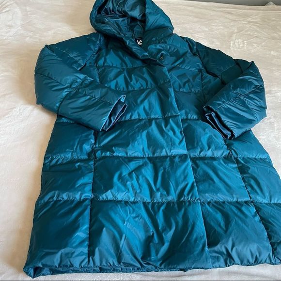 Lands end turquoise puffer midi jacket - Picture 11 of 12